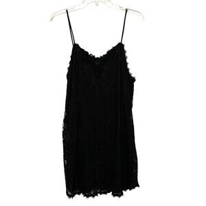 Vintage Babydoll Cami Tank Top Nightgown M Black Whimsigoth Fairycore Romantic‎